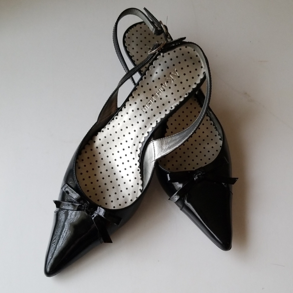 Anne Klein Patent Leather Kitten Heels